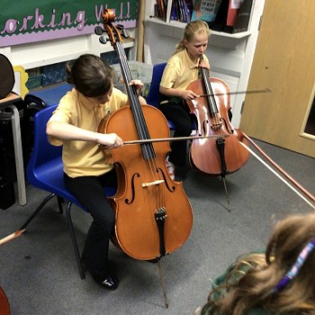children playing the viola
